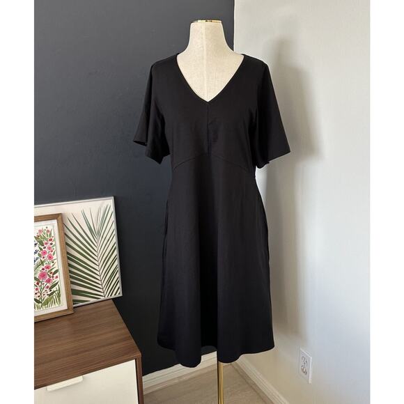 NWT Pact Organic Cotton Blend V Neck Fit & Flare Easy Dress - Picture 4 of 14